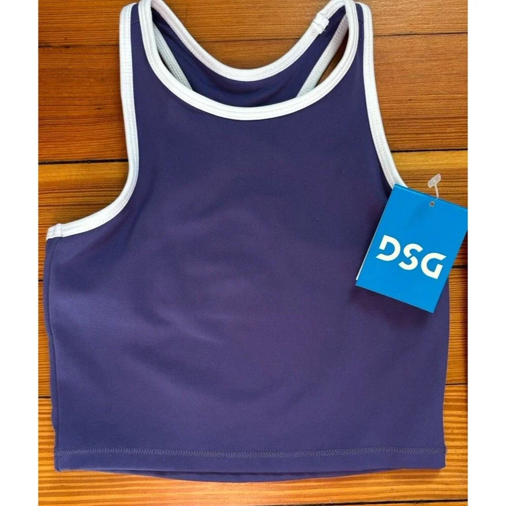 DSG Girls Indigo Blue White Tank Top XS Moisture Wicking Bundle